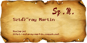 Sztáray Martin névjegykártya