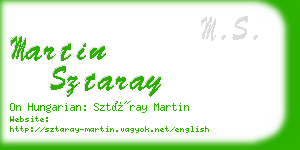 martin sztaray business card